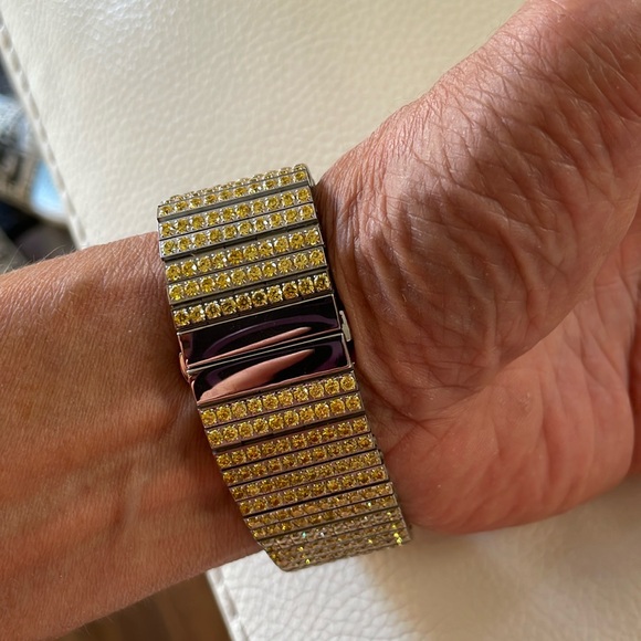 Blingbling yellow stones bracelet for men - Picture 3 of 6